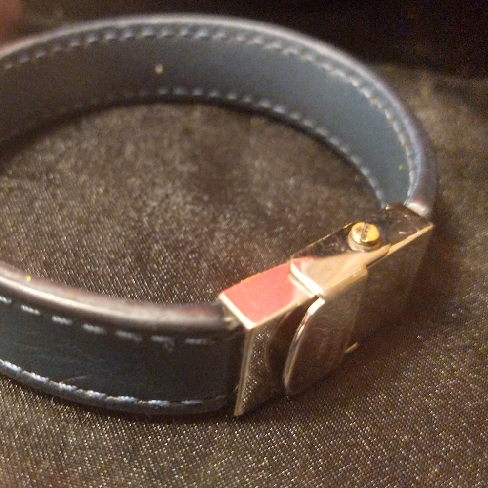 Genuine Louis vuitton blue leather unisex bracelet - Picture 8 of 12
